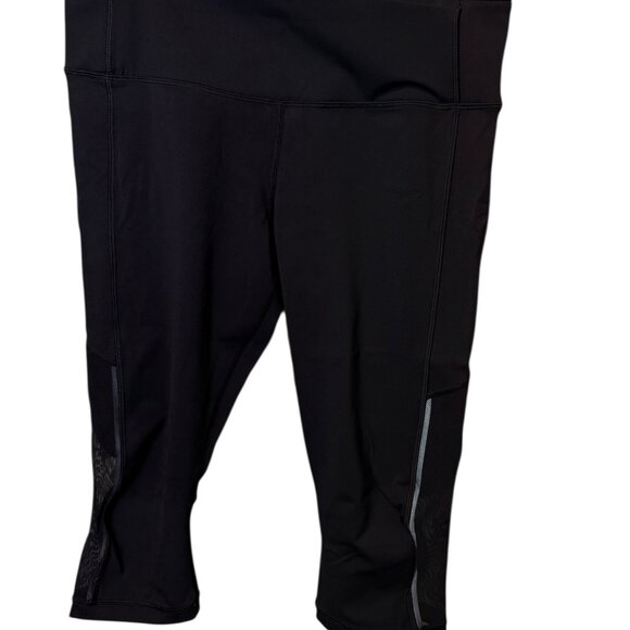 Women's Lululemon Align Crop Pants Size 10 - Black Mesh - Picture 6 of 12